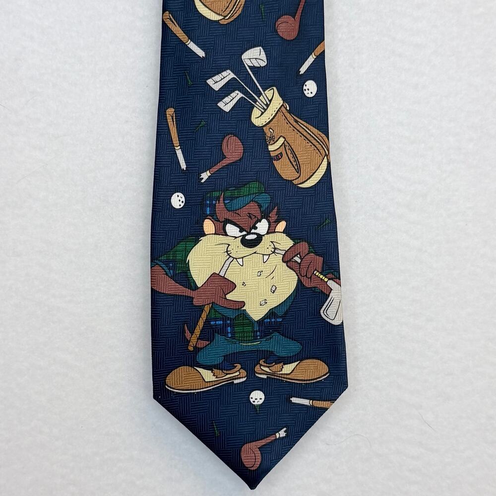 Looney Tunes Vintage 1997 Taz Golf Tie Tasmanian Devil Warner Bros 90s